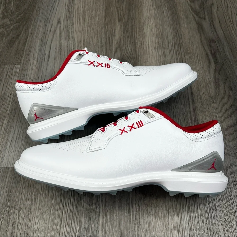 New Nike Air Jordan ADG 5 Mens Size 10 Golf‎ Shoes White Fire Red FQ7874-101